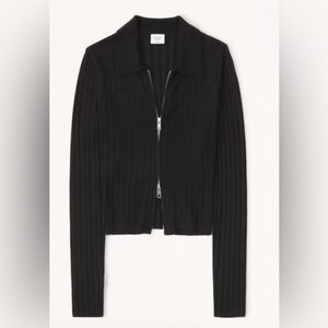 Abercrombie Black Zip Up Sweater